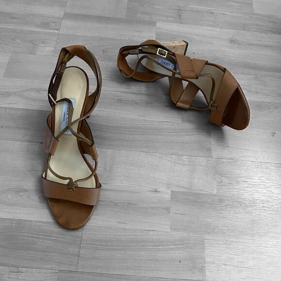 Jimmy Choo Brown Strappy Sandals Size 9.5 - Picture 4 of 7